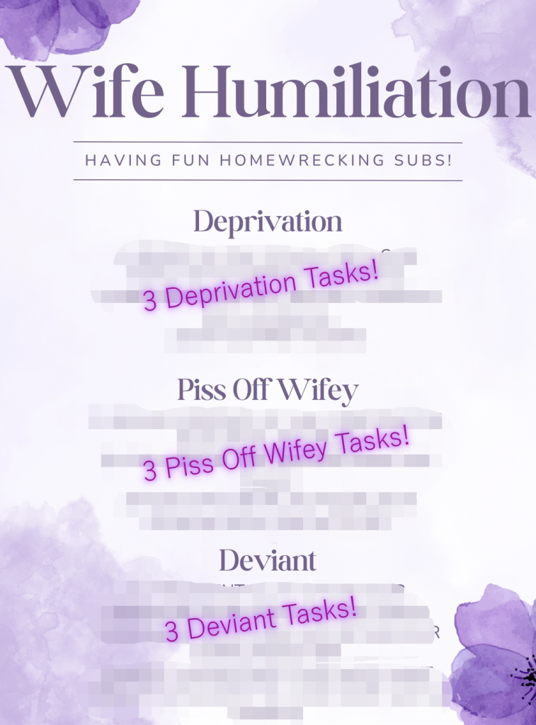 Wife humiliation homewrecking task